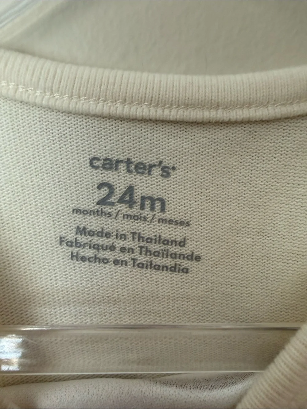 Carter's Cream Long-Sleeve Top with Brown Croissant Applique